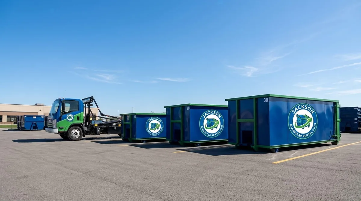 Roll-off dumpster filled with household junk